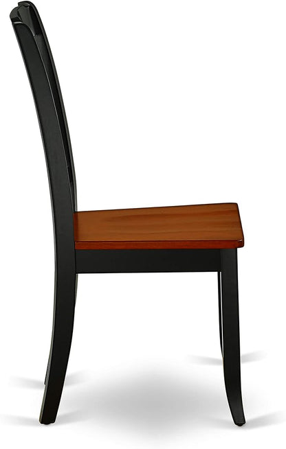 East West Furniture LGDA9-BCH-W 9 Piece Dining Room Furniture Set Includes a Rectangle Kitchen Table with Butterfly Leaf and 8 Dining Chairs, 42x84 Inch, Black & Cherry