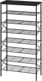 8 Tier Shoe Rack, Large Capacity Shoe Storage Organizer Holds 32 Pairs, Sturdy and Stable, for Entryway, Hallway, Closet, Dorm Room, Black SS08BB