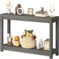 47" Farmhouse Wood Entryway Table Narrow Console Table with Storage Behind Couch Sofa Table with Shelves Entry Way Table with Open Storage, Easy Assembly, Grey Walnut