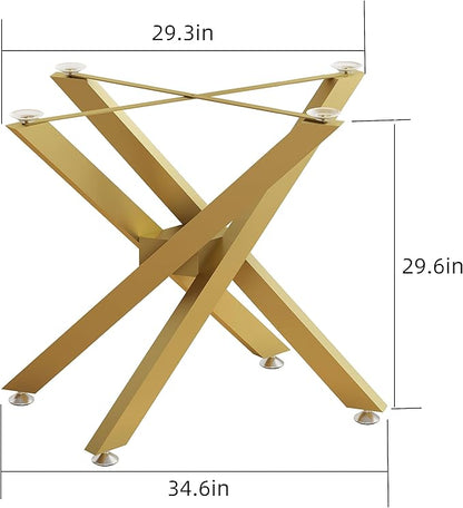 30 Inch Modern Gold Metal X Shape Table Legs, 4 Pieces, 28 Inch Height, 1200 lbs Weight Capacity, Ideal for Tables, Workbenches, Shelves
