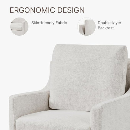 Upholstered Dining Chairs with Casters Easy Assembly Modern Accent Armchair with Rollers for Diningroom Bedroom Livingroom Reading Room,Linen,2 Boxs