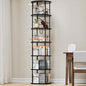 6 Tier Rotating Bookshelf, 360 ° Display Stackable Spinning Bookshelf Tower, Corner Bookshelf Tall Floor Standing Swivel Bookcase Narrow Storage Organizer for Bedroom, Living Room, Black