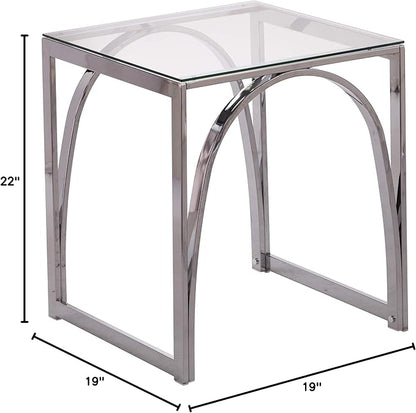 SEI Furniture Stevenly End Table, Chrome