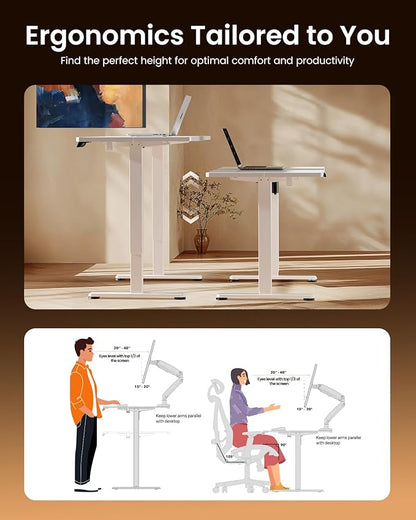 ErGear Electric 71 x 30 inch Standing Desk Workstation, Large Sit Stand up Desk, Memory Computer Home Office Desk, (Black) Ships in One Box