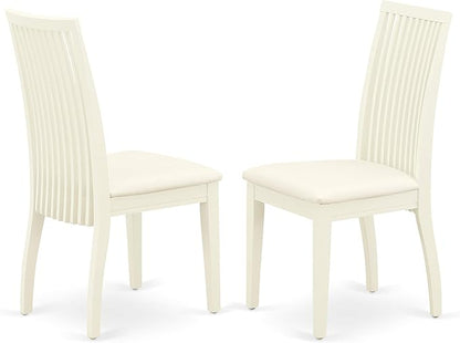East West Furniture CAIP7-LWH-C 7 Piece Kitchen Table & Chairs Set Consist of a Rectangle Dining Room Table and 6 Linen Fabric Upholstered Dining Chairs, 36x60 Inch, Linen White