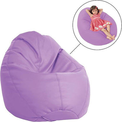 FDP SoftScape Dew Drop Bean Bag Chair with Supportive High-Back Design, For Kids, Teens and Adults, Alternative Seating for Dorms, Schools, Libraries, Daycares or Home - Lavender, 10479-LV