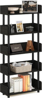 Furinno Turn-N-Tube 5-Tier Multipurposes Display Rack, Open Shelf Rack/Storage with Back & Side Panel, Espresso