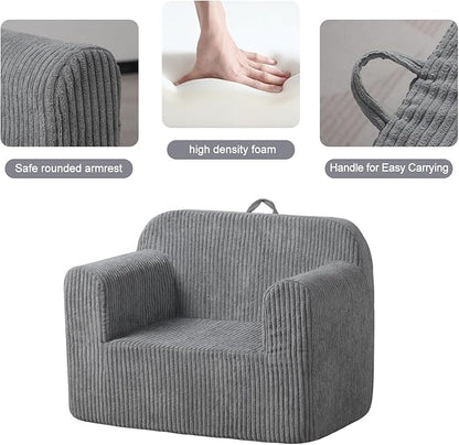 Getifun Foam Kids Sofa Chair, Comfy Toddler Couch,Soft Toddler Armchair for Boys and Girls (Gray)
