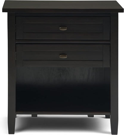SIMPLIHOME Warm Shaker SOLID WOOD 24 Inch Wide Transitional Bedside Nightstand Table in Hickory Brown, For the Living Room and Bedroom