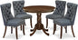 East West Furniture ANDA5-AWA-13 5 Piece Kitchen Table & Chairs Set Contains a Round Dining Table with Pedestal and 4 Polyester Fabric Parson Chairs, 36x36 Inch, Antique Walnut