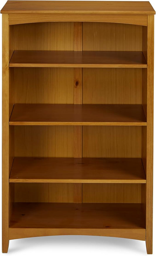 Shaker Style 4 Shelf Bookcase / Solid Wood / 48" High / Adjustable Shelving / Closed Back / Display Bookshelf for Living Room, Bedroom, Home and Office, Cherry