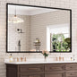 WEER 60X36 Inch Black Bathroom Mirror, Rectangular Framed Mirror for Bathroom, Matte Black Wall Mounted Large Vanity Mirror, Farmhouse Mirror, Tempered Glass, Anti-Rust, Horizontal or Vertical