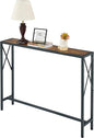 41.7" Console Table Behind Couch, Industrial Narrow Sofa Table for Hallway, Living Room, Bedroom, Rustic Brown