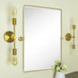 TEHOME 30x40'' Brushed Gold Pivoting Bathroom Vanity Mirror 40x30'' Brushed Brass Metal Framed Rectangle Tilting Beveled Vanity Mirrors for Wall