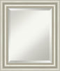 Amanti Art Bathroom Mirror for Over Sink, 26x22 Sophia Silver Rectangle Vanity Mirror, Small Traditional Frame, Hangs Horizonally and Vertically, Bathroom Wall Decor, Beveled Edge