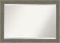 Amanti Art Grey Wall Mirror 29x41 Fencepost Grey Narrow Rectangle Bathroom Mirror for Wall Decor Living Room, Large Rustic Farmhouse Wood Frame, Hangs Horizonally and Vertically, Bathroom Decor