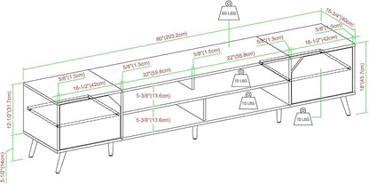 Walker Edison Nora Modern Minimal Open-Shelf TV Stand for TVs up to 90 Inches, 80 Inch, Dark Walnut