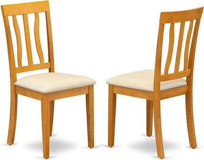 East West Furniture NDAN5-OAK-LC 5 Piece Dining Set Includes a Rectangle Dining Room Table with Dropleaf and 4 Faux Leather Upholstered Kitchen Chairs, 30x48 Inch, Oak