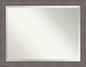 Amanti Art Grey Wall Mirror 35x45 Country Barnwood Rectangle Bathroom Mirror for Wall Decor Living Room, X-Large Rustic Farmhouse Wood Frame, Hangs Horizonally and Vertically, Bathroom Decor, Beveled