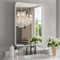 WEER White Bathroom Mirror 22X30 Inch, Rounded Rectangle White Metal Frame Mirror, Matte White Bathroom Vanity Mirror with Tempered Glass, Anti-Rust, Hangs Horizontally or Vertically