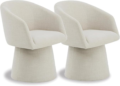 Swivel Dining Chairs Modern Accent Armchair Side Deskchair for Diningroom Vanity Bedroom Livingroom Reading Room,Linen,2 Box
