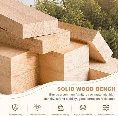 Farmhouse Solid Wood Bench: Long Rustic Indoor Narrow Wooden Bench for Entryway,Living Room, Dining Room,End of Bed,Hallway (55" Lx10 Wx18 H)