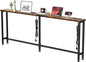 GRLEAF 78" Sofa Table with Built-in Power Strip (4 AC Outlets & 4 USB Ports) – 4.9ft Power Cord, Metal Frame, Easy Assembly, Long Couch Table Behind Sofa, Living Room and Home Office | Rustic Brown
