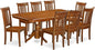 East West Furniture NAPO9-SBR-W 9 Piece Kitchen Table Set Includes a Rectangle Dining Table with Butterfly Leaf and 8 Dining Room Chairs, 40x78 Inch, Saddle Brown