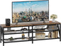 TV Stand for TVs up to 70 Inch, 63" Long Industrial TV Console Table with 3-Tier Storage Shelves, Entertainment Center for Living Room, Bedroom (Rustic Brown)