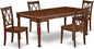 East West Furniture DOCL5-MAH-W 5 Piece Modern Dining Table Set Includes a Rectangle Wooden Table with Butterfly Leaf and 4 Kitchen Dining Chairs, 42x78 Inch, Mahogany