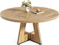 LITTLE TREE Round Dining Table for 4-6 People, 47 Inches Dining Room Table with Wooden Pedestal Base, Circle Kitchen Tables for Dining Room, Kitchen, Living Room, Oak