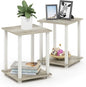 Furinno Simplistic Set of 2 End Table, Sonoma Oak/White