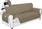 PureFit Reversible Sofa Couch Cover Water Resistant Couch Covers for 3 Cushion, Washable Furniture Cover with Non-Slip Foam and Adjustable Strap for Dogs, Pets (Oversized Sofa, Beige/Ivory)