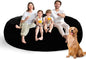 7FT Bean Bag Chair with Ultra Soft Velvet Cover Bean Bag Sofa with Memory Foam Bean Bag Chairs with Large Size Lazy Sofa for Dorm Office Living Room Bedroom Black 7'