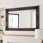 Antique Decorative Mirror, 37.4''x25.6''Vintage Mirror with Ornate Bronze Wood Frame, Decorative Wall Mirrors for Entryway, Living Room, Bathroom