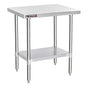 DuraSteel 30x24 Small Stainless Kitchen Island - NSF Outdoor Grill Work Station with Under Shelf - Metal Microwave Stand - For Laundry Room, Kitchen, Garage, Restaurant