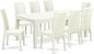 East West Furniture LGIP9-LWH-W 9 Piece Dining Table Set Includes a Rectangle Dining Room Table with Butterfly Leaf and 8 Wooden Seat Chairs, 42x84 Inch, Linen White