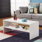 Panana 2-Tier Coffee Table Simple Couch Sofa Side End Table Tea Accent Table for Living Room Office, 39.4" x 15.7" x 15.7" (White)