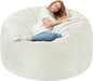 Homguava 5 FT Bean Bag Chair: 5' Bean Bags with Memory Foam Filled, Large Beanbag Chairs Soft Sofa with Dutch Velvet Cover-Beige