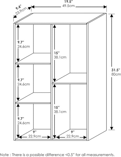 Furinno 5-Cube Reversible Open Shelf, White/Pink 11069WH/PI