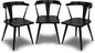 POLY & BARK Mid Century Modern Enzo Black Dining Chair – Solid Oak Wood Splat Back Chair, 18" Seat Height, 32" Tall – Stylish MCM Kitchen & Dining Room Chair - Set of 3