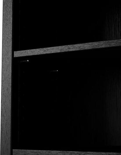 Camaflexi Shaker Style 3 Shelf Bookcase/Solid Wood / 36" High/Adjustable Shelving/Closed Back/Display Bookshelf for Living Room, Bedroom, Home and Office, Black