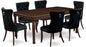 East West Furniture DODA7-MAH-24 7 Piece Dining Room Set Includes a Rectangle Kitchen Table with Butterfly Leaf and 6 Polyester Fabric Padded Chairs, 42x78 Inch, Mahogany