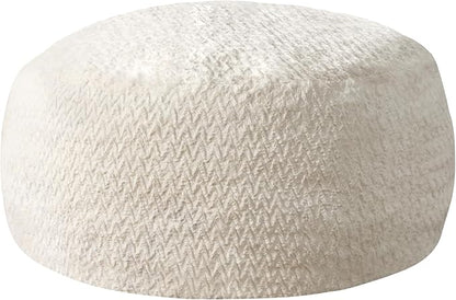 Hobestluk Bean Bag Chair Convertible Beanbag Chairs for Adults, 3 in 1 Bean Bags with Plush Chevron Cover, Adult Bean Bag Chair for Living Room, Bedroom (White, Full)