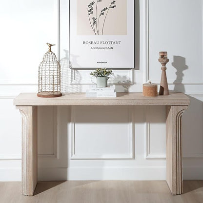 KEIKI Wood Entryway Console Table Behind Couch & Sofa, Modern Minimalist Style for Entrance, Hallway, Living Room, Natural