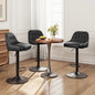 Bar Stools Set of 3, Swivel Bar Chairs, Modern Adjustable PU Leather Upholstered Barstools Counter Height with Tufted Back for Bar, Kitchen Counter Island, Dining Room, Black
