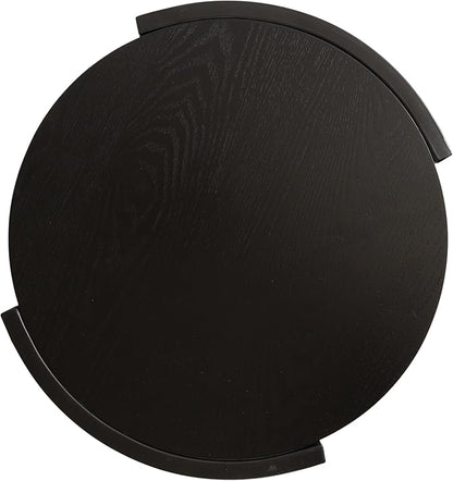 Kate and Laurel Urso Modern Tiered Round Side Table, 16 x 15 x 25, Black, Transitional Two-Tier Circle Living Room Table with Storage and Metal Mesh Construction