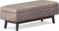 SIMPLIHOME Owen 48 inch Wide Mid Century Modern Rectangle Rectangular Storage Ottoman in Distressed Grey Taupe Vegan Faux Leather, Assembled, for the Living Room, Entryway and Family Room