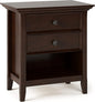 SIMPLIHOME Amherst Solid Wood 24 Inch Wide Traditional Bedside Nightstand Table in Russet Brown, for The Living Room and Bedroom