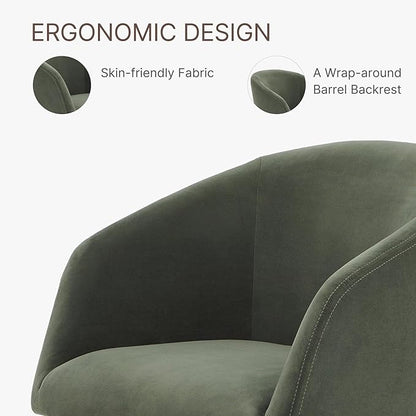 Swivel Dining Chairs Modern Accent Armchair Side Deskchair for Diningroom Vanity Bedroom Livingroom Reading Room,Green,2 Box